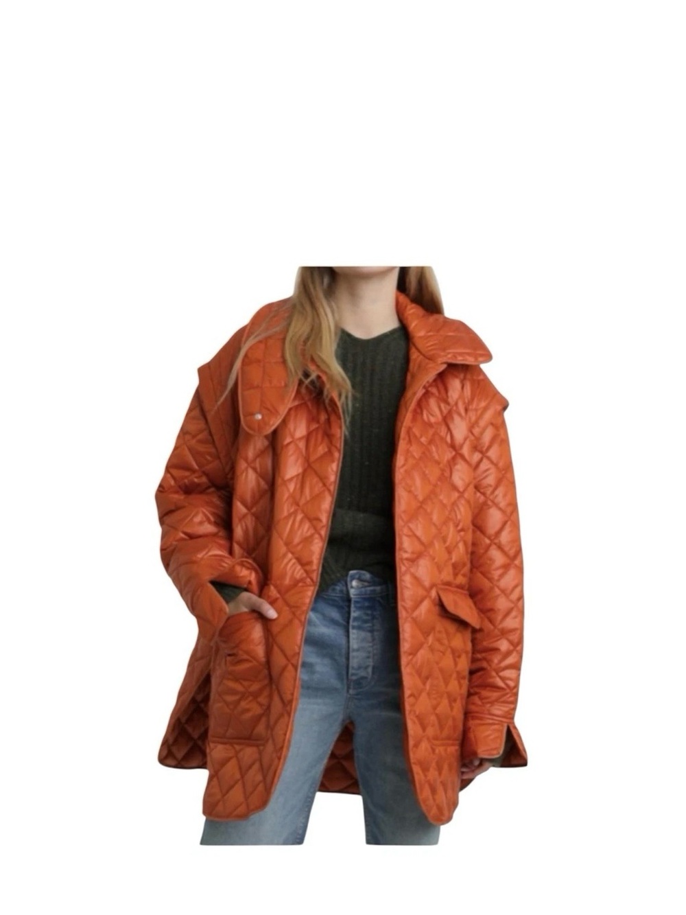 A.L.C. Quilted Orange Puffer Coat